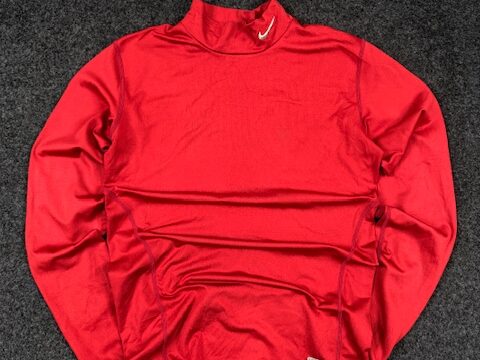 Nike Pro Combat Dri-FIT Compression Mock Neck Long Sleeve Red (XS)