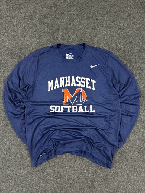 Nike dri-fit manhasset softball long sleeve t-shirt navy (l) Nike Dri-FIT Manhasset Softball Long Sleeve T-Shirt Navy (L)