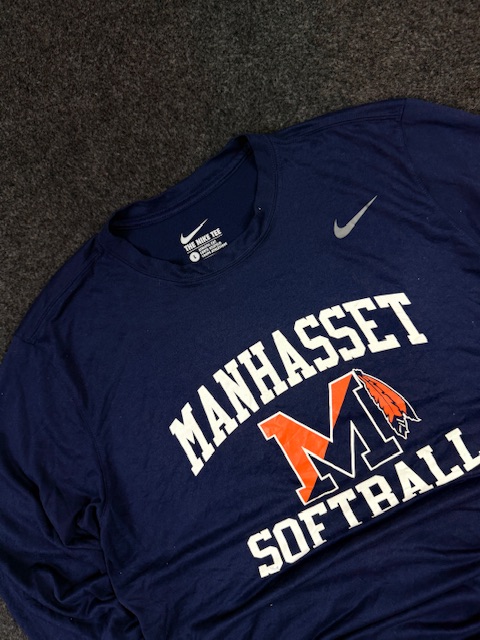 Nike dri-fit manhasset softball long sleeve t-shirt navy (l) Nike Dri-FIT Manhasset Softball Long Sleeve T-Shirt Navy (L)
