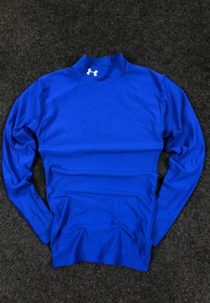 Under Armour Compression Mock Neck Long Sleeve T-Shirt Blue (S)