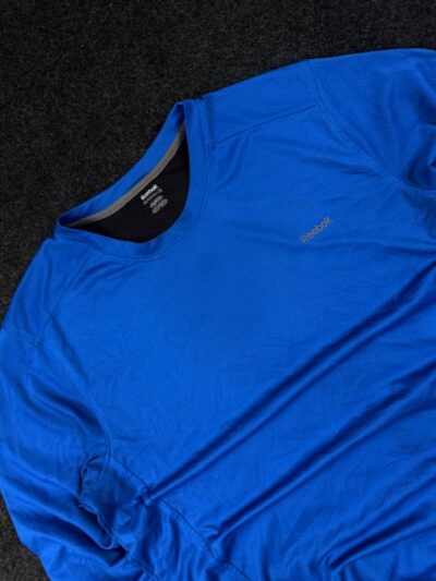 Reebok PlayDry Long Sleeve Performance T-Shirt Blue (2XL/3XL)