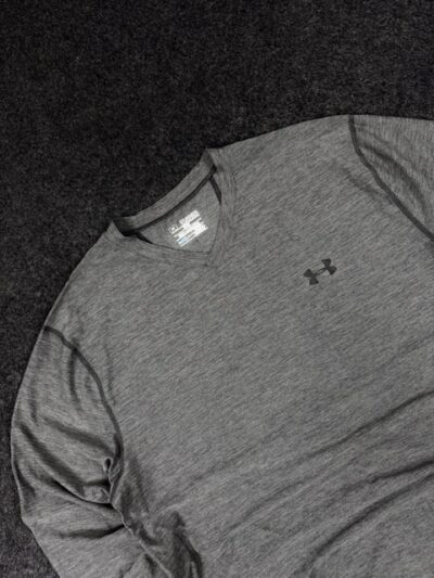 Under Armour ColdGear Fitted V-Neck Performance Long Sleeve Grey (2XL)