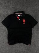 USPA U.S. Polo Assn Black Polo T-Shirt Big Logo (M)