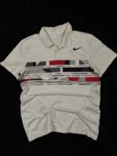 Nike Dri-FIT Printed Polo T-Shirt (M) – White Performance Tee