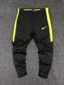 Nike Dri-FIT Black Track Pants (M) – Neon Stripe Gym Joggers