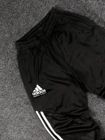 Adidas Black 3-Stripes Track Pants (XS) – Slim Fit Gym Joggers