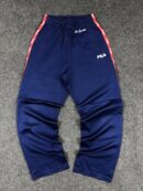 Fila Navy Track Pants (M) – Side Tape Sport Joggers