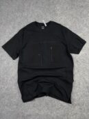 Techwear Utility Pocket T-Shirt Black (L) | Streetwear Cargo Style Tee