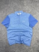 Merrell Half Zip Performance T-Shirt Blue Printed (L) | Outdoor Quick Dry Activewear Tee
