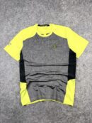 Hybrid Tech Performance T-Shirt Neon Yellow Grey (L) | Stretch Quick Dry Gym Tee