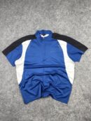 ASICS Half Zip Running T-Shirt Blue & Grey (L) | Performance Sports Tee | Lightweight Gym Wear
