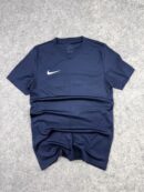 Nike Dri-FIT Solid Navy Blue T-Shirt (S) | Minimal Logo Gym Tee | Men’s Performance Sportswear