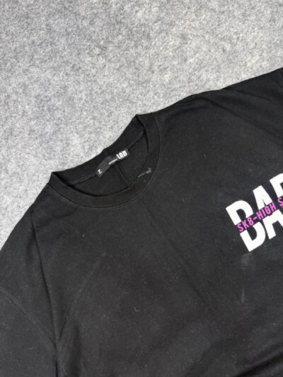 DSS Studio LAB “Bad Brow” Graphic Oversized T-Shirt (L) | Streetwear Back Print Tee | Black Skate Style T-Shirt