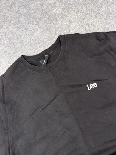 Lee Black Minimal Logo T-Shirt (Size XL) | Premium Cotton Casual Tee | Streetwear Essential