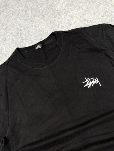 Stüssy Black Logo T-Shirt XL Oversized | Premium Streetwear Tee | Minimal Graphic Cotton