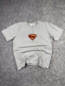 Superman Logo Grey Graphic T-Shirt | Korean Import | Size L | Premium Cotton