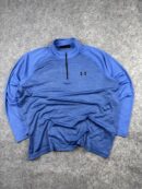 Under Armour HeatGear Blue Quarter Zip Sweatshirt (4XL) | Gym Activewear Pullover