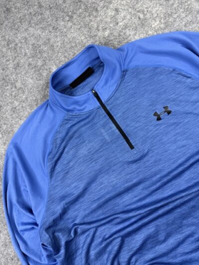 Under Armour HeatGear Blue Quarter Zip Sweatshirt (4XL) | Gym Activewear Pullover