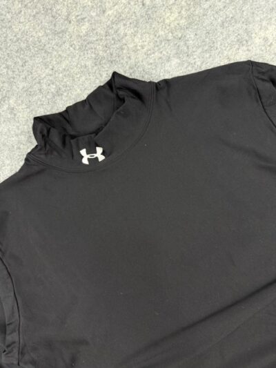 Under Armour Black Mock Neck Compression T-Shirt (XL) | Long Sleeve Gym Activewear