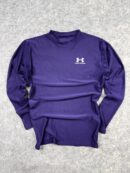 Under Armour Purple Compression T-Shirt (L) | Long Sleeve Stretch Gym Performance Top