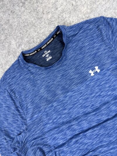 Under Armour Blue Fitted Performance T-Shirt (XXL) | Stretch Gym & Training Long Sleeve Top