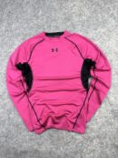 Under Armour HeatGear Compression Long Sleeve T-Shirt (M/L) | Pink Gym Wear Performance Tee