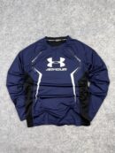 Under Armour Compression Long Sleeve T-Shirt (M) | Navy Blue Performance Gym Wear