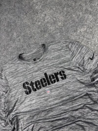 Nike Dri-Fit Steelers Long Sleeve T-Shirt Grey M | Athletic Fit Sports Tee