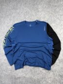 Reebok Speedwick Long Sleeve Training Top – Blue/Black – XL/XXL – Asymmetric Graphic Sportsw