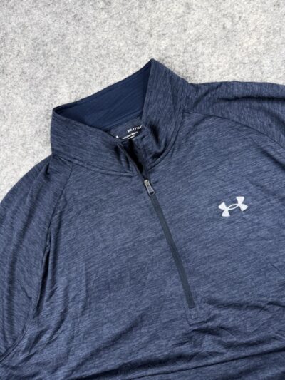 Under Armour HeatGear 1/4 Zip Pullover – Navy Blue Heather – Size 2XL