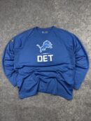 Under Armour Detroit Lions NFL Long Sleeve T-Shirt (L/XL) | HeatGear Combine Authentic Blue Tee