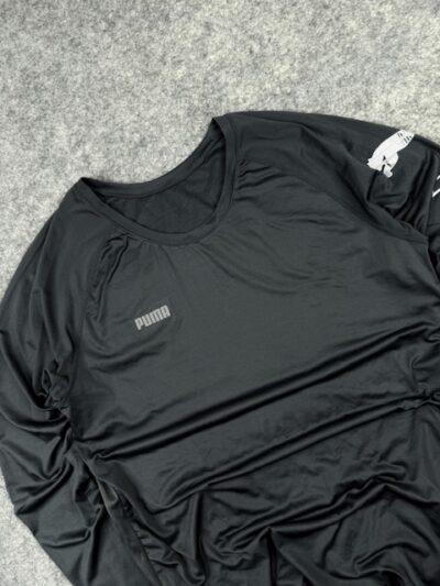 Puma Black Long Sleeve Training T-Shirt (XL) | Stretch Gym Sportswear Top