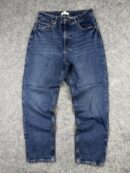 H&M Blue Denim Jeans Women W28 | High Rise Slim Straight Fit Jeans