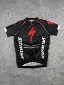 Specialized Cycling Jersey Black Red Dragon Print (M) | Half Zip Biker Race Tee