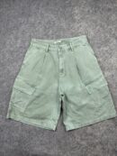 SPACE Mint Green Cargo Shorts Waist 32 | Utility Streetwear Cotton Shorts