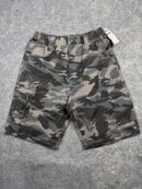 Grey Camo Cargo Shorts | Tactical Multi Pocket Streetwear Shorts Stretch Waist