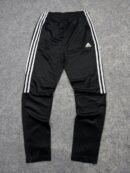 Adidas Black 3-Stripes Track Pants | Slim Fit Sports Joggers | Size S