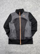 Kappa Grey & Black Animal Print Track Jacket | Orange Zip | Size S/M Women