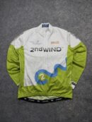 2nd Wind Cycling Jersey Jacket | White Green Performance Cycling Top | Size XL