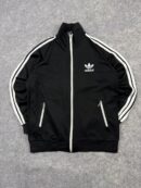 Adidas Originals Black Track Jacket | Vintage Trefoil 3 Stripes Zip Jacket | Size S