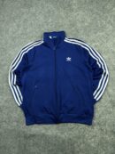 Adidas Originals Blue Track Jacket | Trefoil Back Logo Jacket | Size M