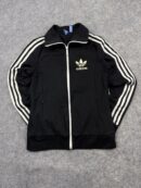 Adidas Originals Women’s Black Track Jacket | 3 Stripes Full Zip Jacket | Size S