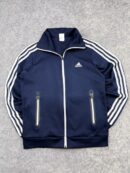 Adidas Navy Blue Track Jacket | 3 Stripes Full Zip Sports Jacket | Size M