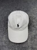 Polo Ralph Lauren White Polo Player Cap | Classic Black Logo Dad Hat | Polo by Ralph Lauren Adjustable Cap