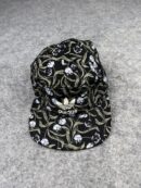 Adidas Floral Print Cap | Black Olive Tulip Pattern Adidas Trefoil Hat | Adjustable Patterned Dad Cap