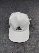 Adidas White Logo Cap | Black Embroidered Adidas Three Stripes Hat | Climalite Adjustable White Baseball Cap