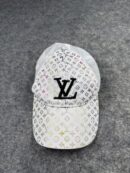 Louis Vuitton Monogram Trucker Cap | White Multicolor LV Logo Snapback Hat | Designer Mesh Baseball Cap