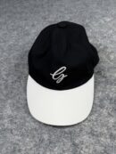 Descente Black & White Performance Cap | Descente CG Logo Adjustable Baseball Hat | Breathable Sports Cap