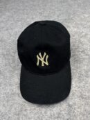 New York Yankees Black Gold NY Dad Cap | MLB Yankees Adjustable Baseball Hat | Gold Embroidered Cap