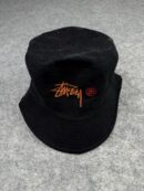 Stussy Embroidered Logo Black Bucket Hat | Unisex Streetwear Hat